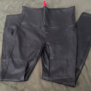 SPANX Faux Leather Black Leggings